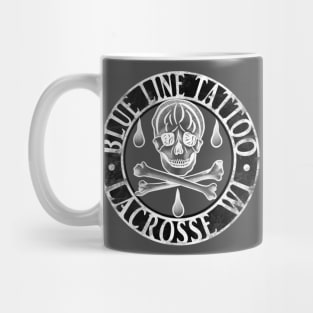 Blue Line Tattoo La Crosse WI Skull Draphic Mug